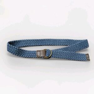 J. Crew Womens Blue Braided Belt S/M Cotton Y2K Nautical Preppy 2008 D Rings